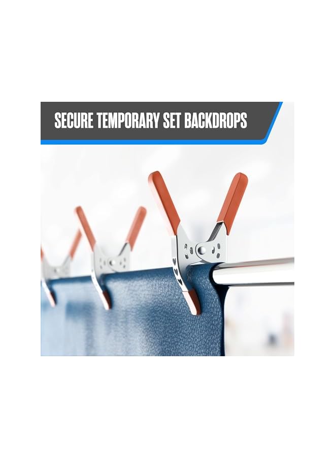 promass Spring Clamp, A Clamps, Hand Squeeze Clips, 6 Inch, Metal, 8 Pack, Orange, Heavy Duty, Large, Strong, Quick Grip, Strong Hardware Claps for Woodworking, Wood, Pony, Photography, Furniture - Image 4