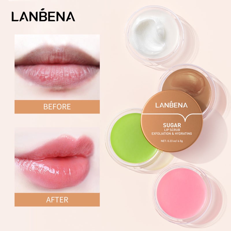 قناع الشفاه LANBENA 6.5 جرام رطب ومُرطب يزيل خطوط الشفاه ويعمل على تنعيم وإزالة الجلد الميت ويُضيء لون الشفاه - Image 3