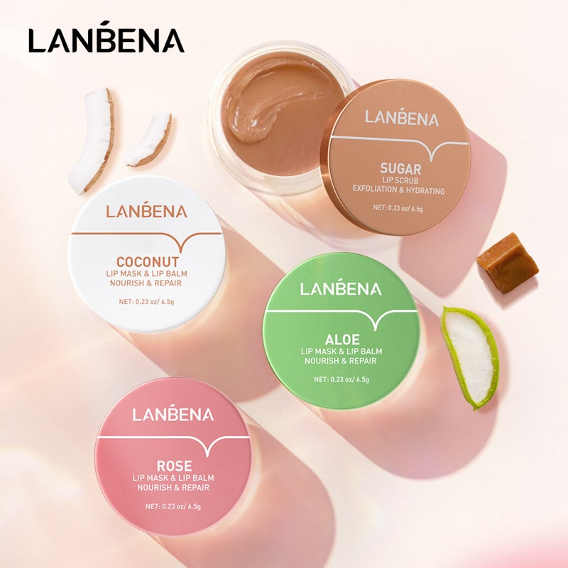 قناع الشفاه LANBENA 6.5 جرام رطب ومُرطب يزيل خطوط الشفاه ويعمل على تنعيم وإزالة الجلد الميت ويُضيء لون الشفاه - Image 5
