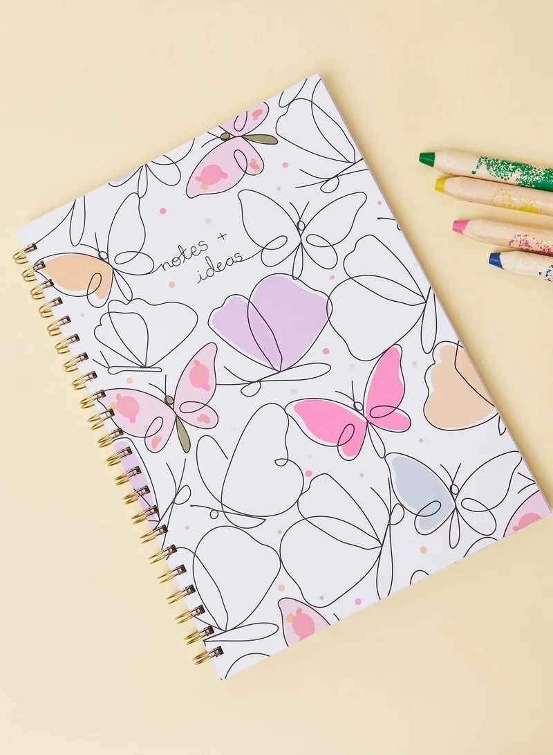 Belly Button Butterfly A4 Spiral Notebook