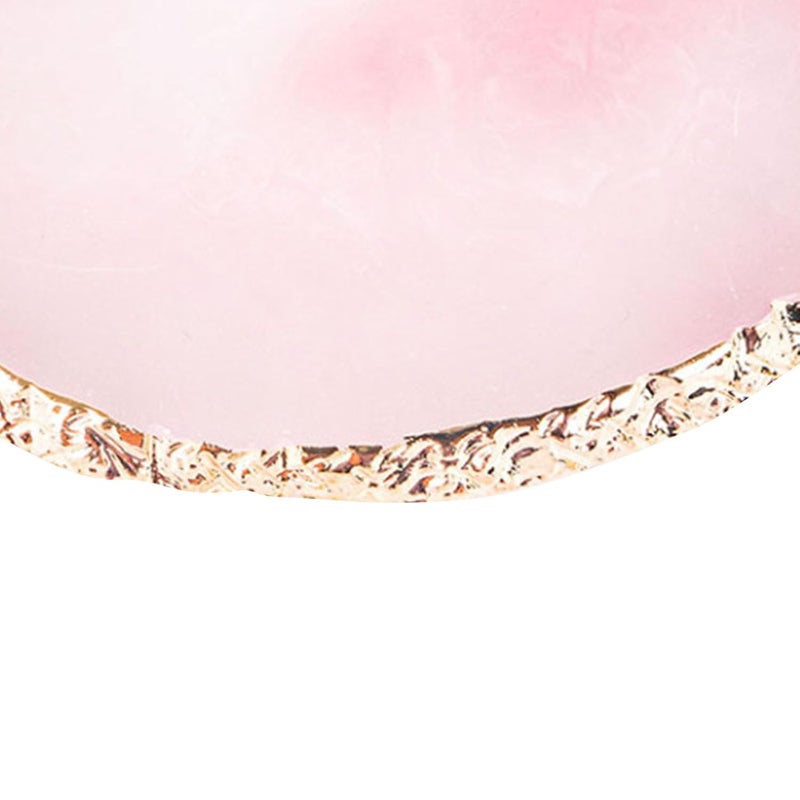 Big & small space compatible Nail Art Palette with Gold Trim, Agate Texture Resin Color Mixing Board for Nail Salon, Manicure Pedicure Display and Practice (Pink) Stackable design - Image 4