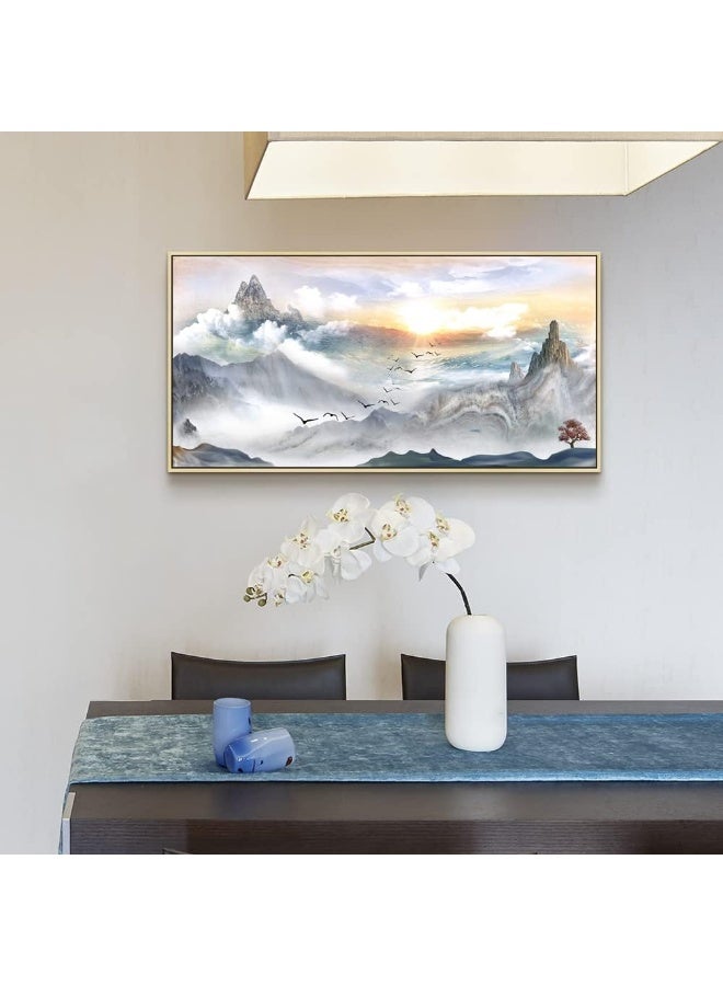 Home Trove Framed Canvas Wall Art For Living Room Large Wall Decorations For Bedroom Abstract Mountain Scenery Wall Painting Office Wall Decor Pictures Canvas Art Prints Room Decor Home Decor Natural Wood Framed  - Image 4