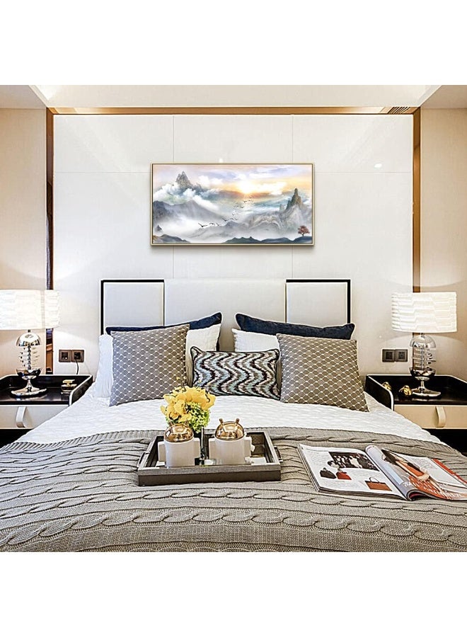 Home Trove Framed Canvas Wall Art For Living Room Large Wall Decorations For Bedroom Abstract Mountain Scenery Wall Painting Office Wall Decor Pictures Canvas Art Prints Room Decor Home Decor Natural Wood Framed  - Image 5