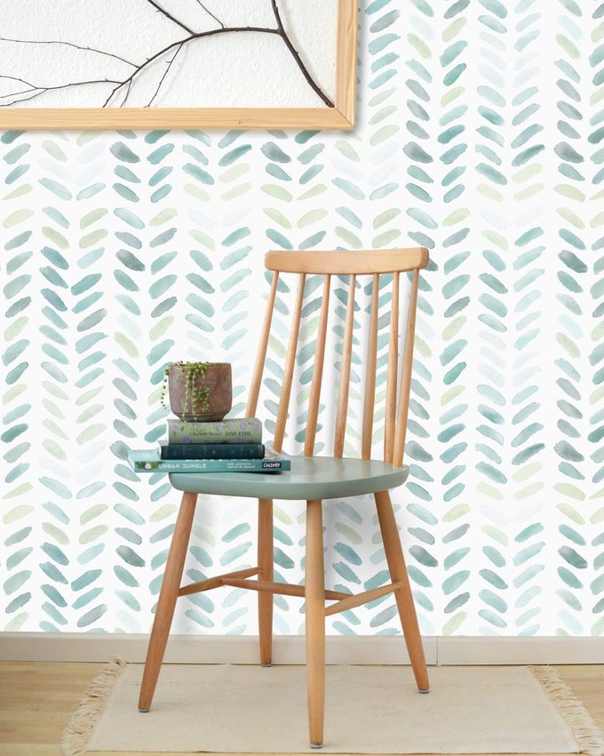 GREEN AND WHITE WALLPAPER PEEL AND STICK WALLPAPER BOHO 173INW 197INL CONTACT PAPER FOR CABINETS GREEN HERRINGBONE CONTACT PAPER SELFADHESIVE REMOVABLE BEDROOM BATHROOM WATERPROOF TEAL KIDS