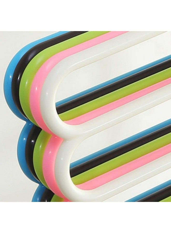 Zollyss Zollyss 5 Layer Plastic Multipurpose Clothes Hanger, Set of 10 (Assorted Colour) - Image 5