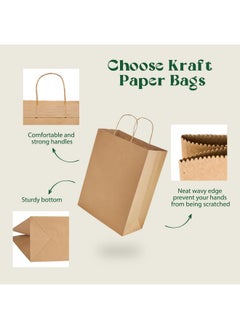 MESHA MESHA Gift Bags 10X5X13'' 100Pcs, Large Brown Paper Bags with Handles Bulk,Reusable Kraft Shopping Bags for Small Business,Merchandise,Retail,Birthday,Kids Party,Favors  - Image 4