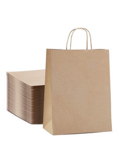 MESHA MESHA Gift Bags 10X5X13'' 100Pcs, Large Brown Paper Bags with Handles Bulk,Reusable Kraft Shopping Bags for Small Business,Merchandise,Retail,Birthday,Kids Party,Favors  - Image 1