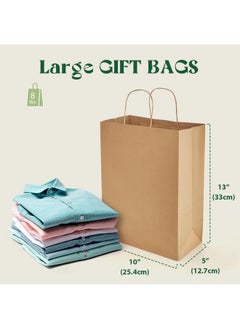 MESHA MESHA Gift Bags 10X5X13'' 100Pcs, Large Brown Paper Bags with Handles Bulk,Reusable Kraft Shopping Bags for Small Business,Merchandise,Retail,Birthday,Kids Party,Favors  - Image 2