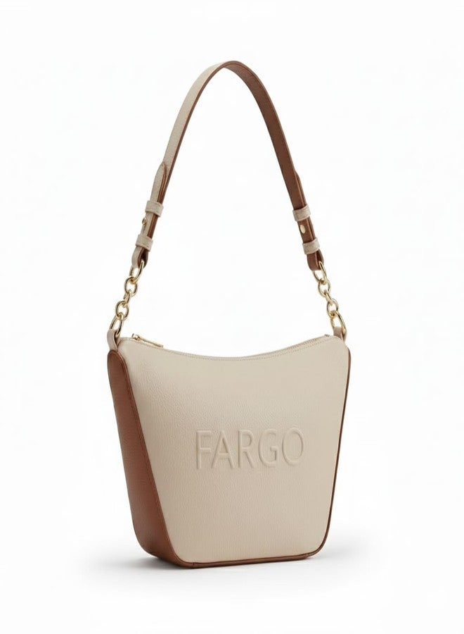 Fargo Vista Shoulder Bag for Women | Zip Closure, RFID Pockets, Vegan Leather, YKK Zip | Stylish Shoulder Bag for Office, Travel & Events | Made in India (Ivory) - Image 1