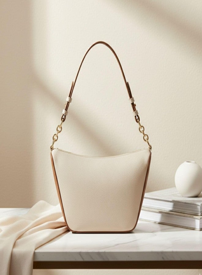 Fargo Vista Shoulder Bag for Women | Zip Closure, RFID Pockets, Vegan Leather, YKK Zip | Stylish Shoulder Bag for Office, Travel & Events | Made in India (Ivory) - Image 5