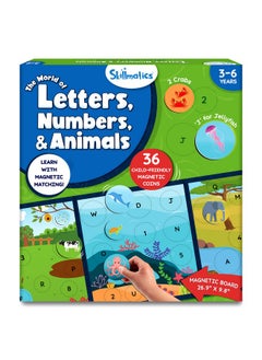 Skillmatics Skillmatics Magnetic Matching Activity - Letters, Numbers & Animals, Preschool Learning Toy & Game for Kids, 35+ Magnetic Pieces, Gifts for Boys & Girls Ages 3, 4, 5, 6  - Image 1
