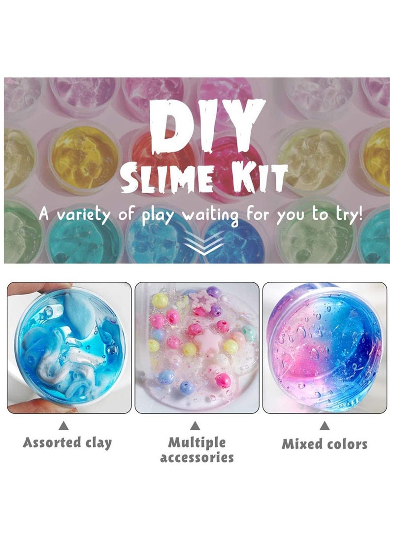 Slime Making Kit for Girls Boys - Diy Slime Toys Gifts for Kids Fluffy Cloud Foam Squish Glitter Slime Making Kits with with Unicorn Charms, Slime Kits for Girls and Boys 12+  - Image 3