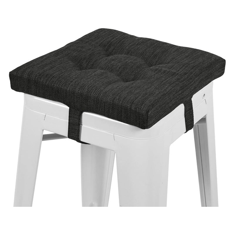 baibu 12 Inches Square Seat Cushion  Super Soft Bar Stool Square Seat Cushion with Ties- One Pad Only  Gray-Black (12'' (30CM)) - Image 1