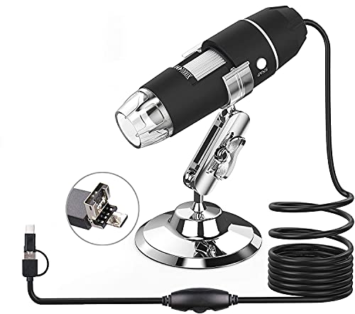 Tobo USB 3x1 Digital Microscope 40X to 1000X, 8 LED Magnification Endoscope Camera with Metal Stand, Compatible with Android Windows 7 8 10 Linux Mac (USB-3 x1-1000x) - TD-584IM - Image 1