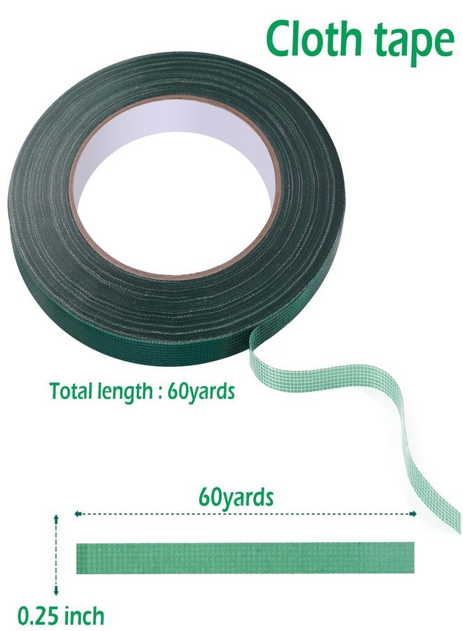 GLAMFIELDS Floral Tape Green, Flower Wrap Adhesive Waterproof Tape for Bouquets 0.25" (60 Yd/180 Ft) - 1 Roll - Image 2