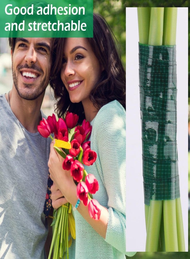 GLAMFIELDS Floral Tape Green, Flower Wrap Adhesive Waterproof Tape for Bouquets 0.25" (60 Yd/180 Ft) - 1 Roll - Image 5