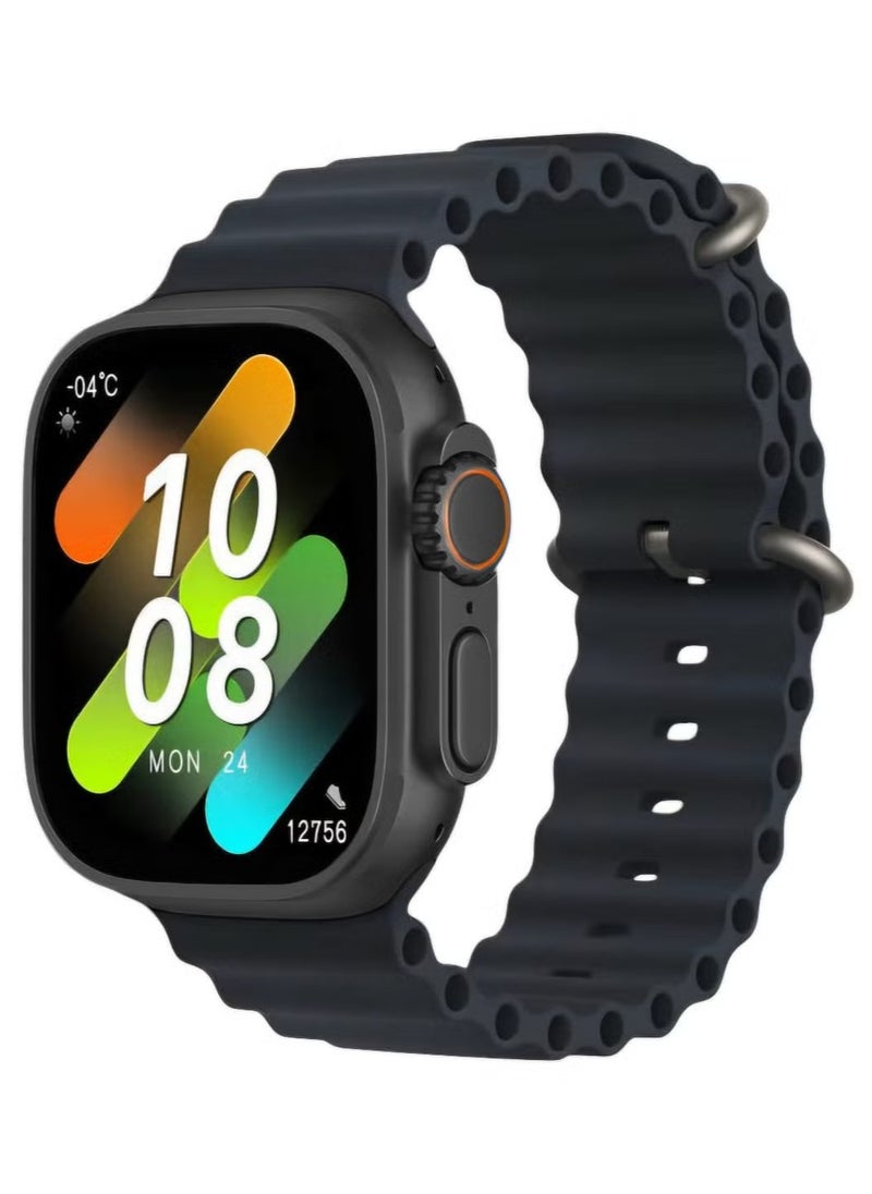 W&O - X9 ULTRA 2 Smart Watch, 9th Edition, 2.2-inch Super AMOLED Screen - Bluetooth - NFC - Google Maps - Chat GPT - Wireless Charger ( black) - Image 1