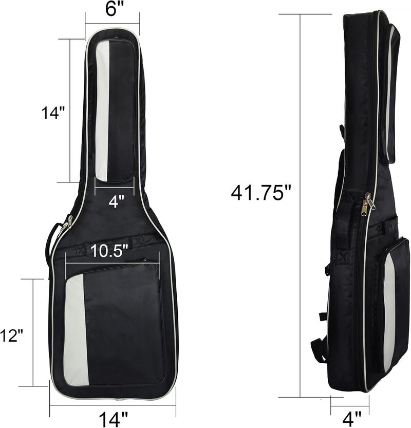 Tosnail Padded Electric Guitar Gig Bag - Backpack Shoulder Strap, Carry Handle & Pocket - Full Size 41 inch - Black - Image 2