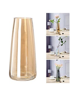 Tapered Glass Vase For Home Decor Round Shape Center Table Bedroom Living Room And Office Decoration (Pack Of 1, Amber) Luster Glass Vase, Decorative Vase - pzsku/ZD14F0C9B78768545CDC8Z/45/_/1735817509/ea99517a-d168-4527-a58f-a568c2615f87