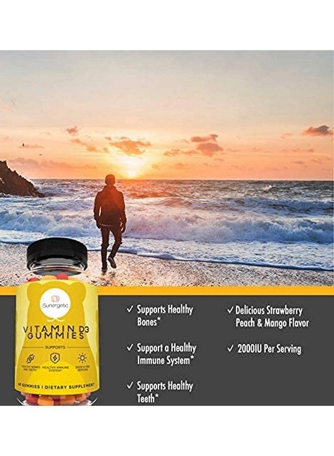 Sunergetic Premium Vitamin D3 Gummies Powerful Vitamin D Gummies To Support Healthy Bones Mood & Immune System 2000 Iu Of Vitamin D3 Per Serving 60 D3 Gummies - Image 4