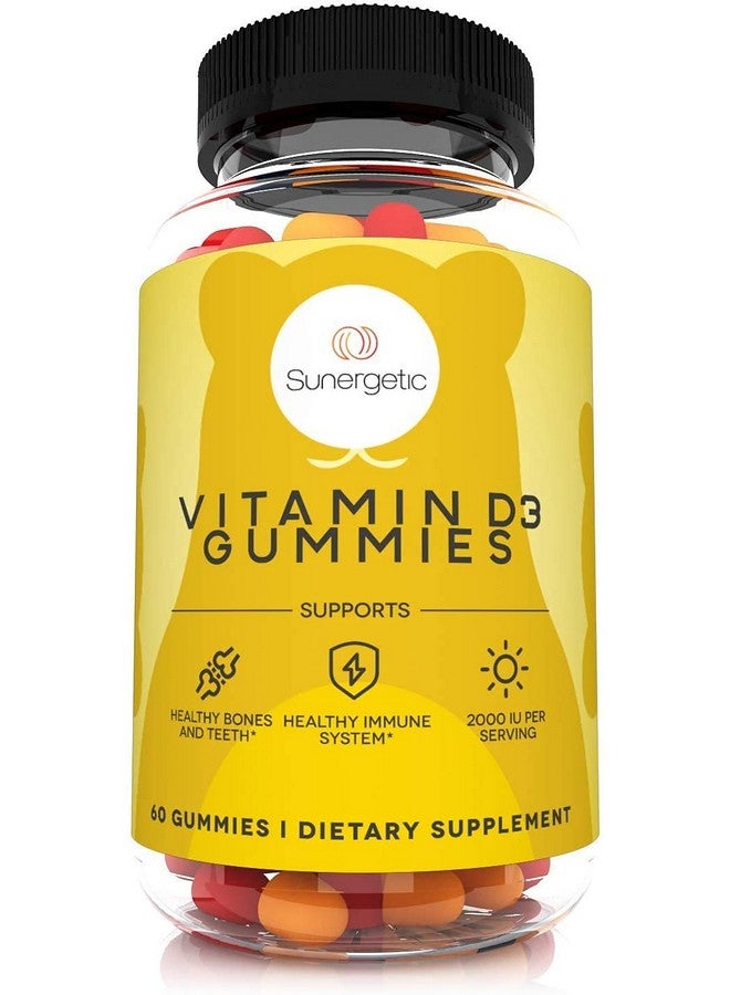 Sunergetic Premium Vitamin D3 Gummies Powerful Vitamin D Gummies To Support Healthy Bones Mood & Immune System 2000 Iu Of Vitamin D3 Per Serving 60 D3 Gummies - Image 1