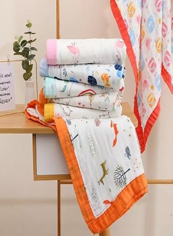 Fabrify Pure Organic Cotton 6 Layer Muslin Blanket for Baby | Ultra-Soft Swaddling Towel for Newborns and Toddlers |110 X110 Cm | 0-3 Years (Fix Design), Pack of 1, Multicolor (Funny) - Image 1