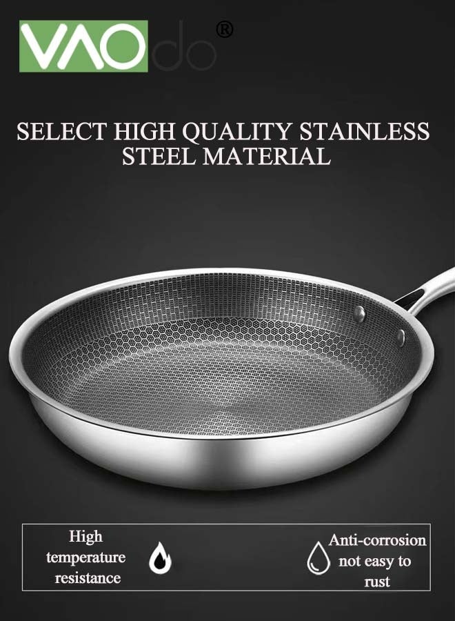 فاو دو مقالي غير لاصقة، أواني طهي خالية من حمض بيرفلورو الأوكتانويك، مقالي من الفولاذ المقاوم للصدأ، آمنة للاستخدام في غسالة الأطباق والفرن، تعمل على مواقد الحث الخزفي والغازي - Image 5