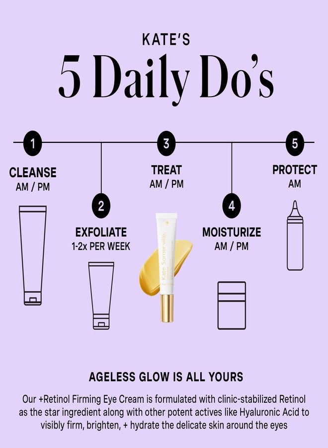 Kate Somerville Retinol Firming Eye Cream - Clinic-Grade Anti-Aging Treatment Proven to Firm, Brighten and Smooth Lines & Wrinkles, 0.5 Fl Oz - Image 5