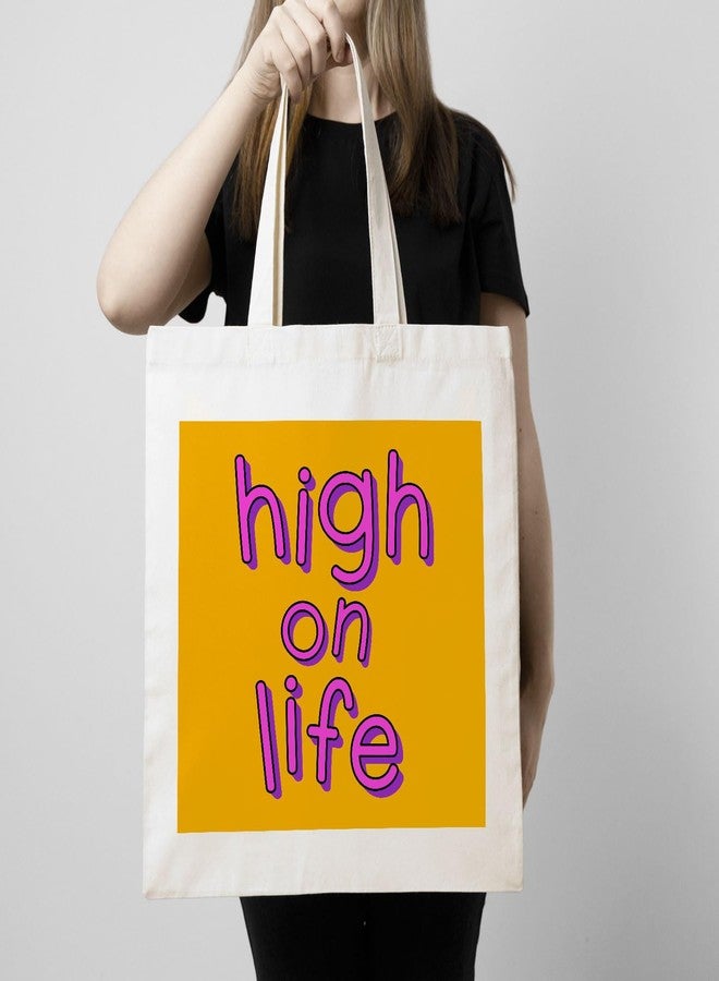 ARTBUG Tote Bag for Women with zip, Aesthetic Canvas tote bag for college girls, office, stylish and reusable - High - D No - 121 - Image 3