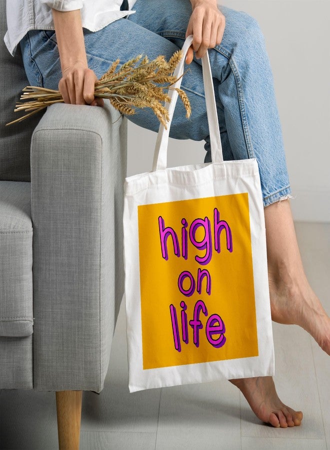 ARTBUG Tote Bag for Women with zip, Aesthetic Canvas tote bag for college girls, office, stylish and reusable - High - D No - 121 - Image 2