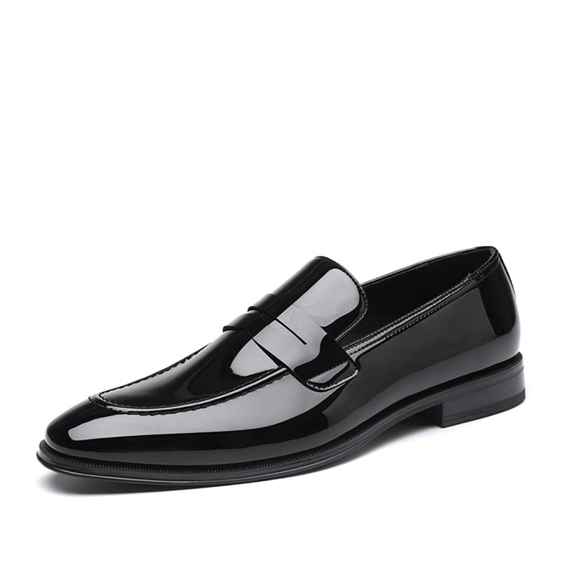 DECARSDZ Mens Slip-On Penny Loafer Casual Dress Shoes Black Wedding Formal Work Pointed Toe Men Tuxedo Shoes - Image 1