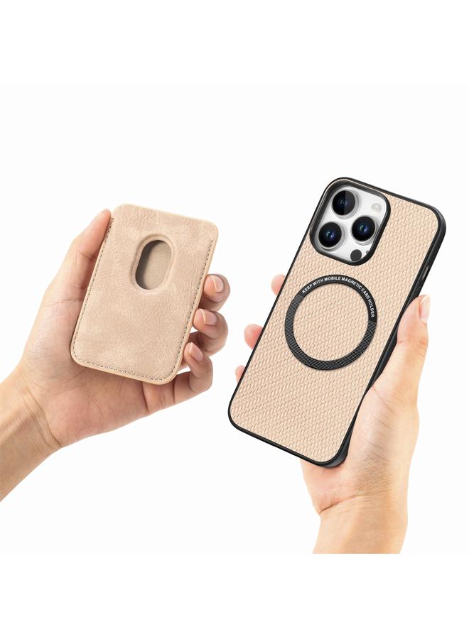 اس-توب جراب هاتف iPhone 16 Pro Max مصنوع من ألياف الكربون والجلد مع بطاقة Magsafe - Image 4