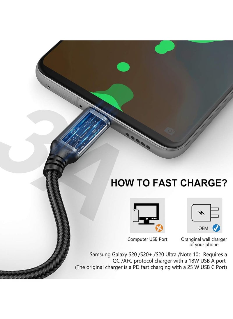 FLOWING 5 Pack USB C Cable 3A Fast Charging Cord Nylon Braided USB Type C Charger Compatible for  Samsung S21 S20 Note 20 10 9 Huawei P30 P20 Lite Mate 20 Pro P20 LG G5 G6 Xiaomi Mi 11 Ultra A2 Mi 9 etc 1.8m  - Image 3