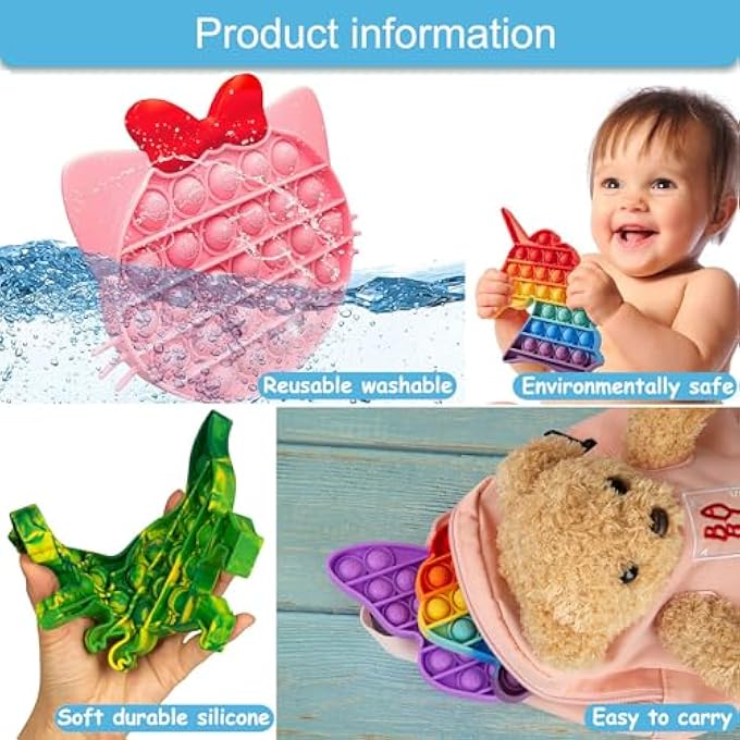 AIZIXIN Pop Bubble Fidget Sensory Toys, Squeeze Sensory Toys, Novelty Gifts for Boys and Girls, Stress Relief and Anti-Anxiety Tools for Kids and Adults (Dinosaur,Camouflage) - Image 5