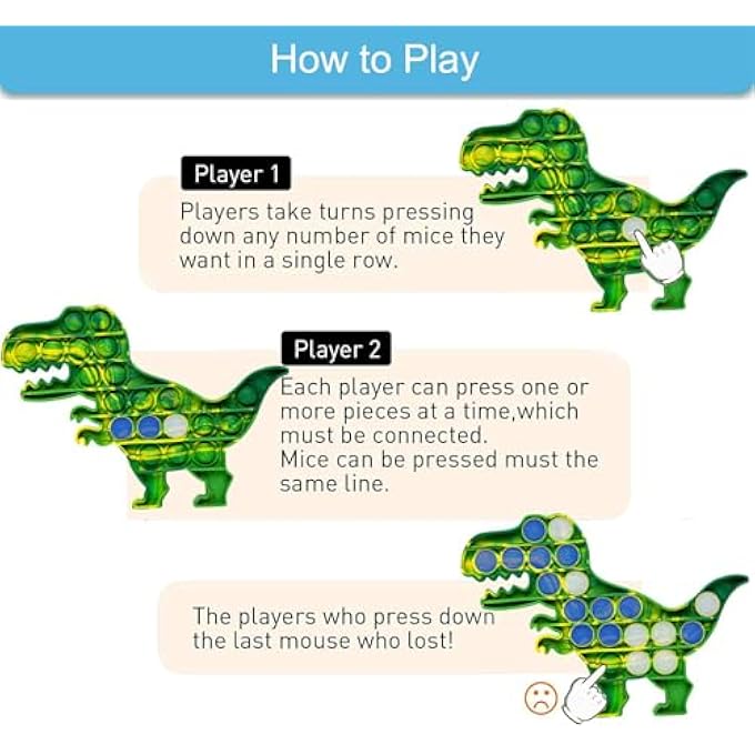 AIZIXIN Pop Bubble Fidget Sensory Toys, Squeeze Sensory Toys, Novelty Gifts for Boys and Girls, Stress Relief and Anti-Anxiety Tools for Kids and Adults (Dinosaur,Camouflage) - Image 4