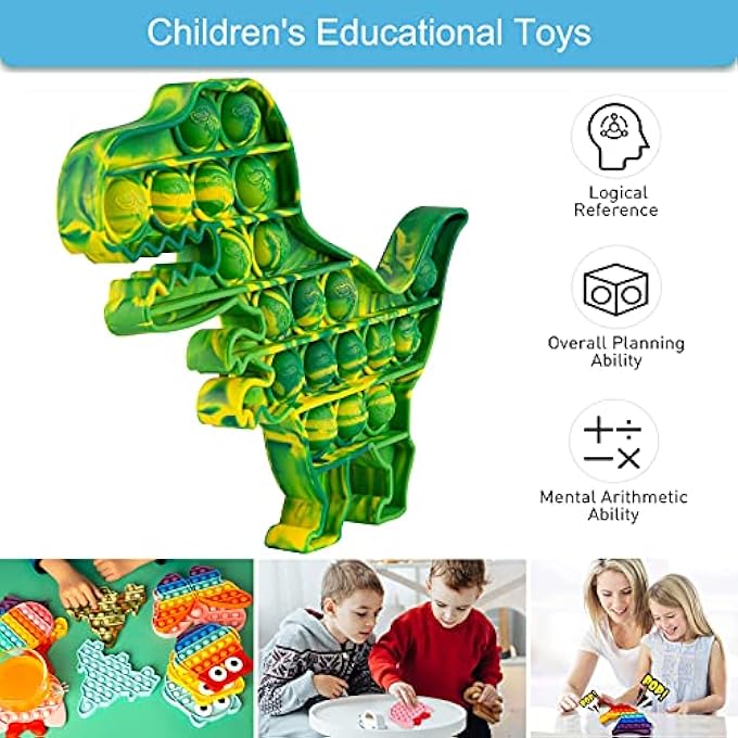 AIZIXIN Pop Bubble Fidget Sensory Toys, Squeeze Sensory Toys, Novelty Gifts for Boys and Girls, Stress Relief and Anti-Anxiety Tools for Kids and Adults (Dinosaur,Camouflage) - Image 3