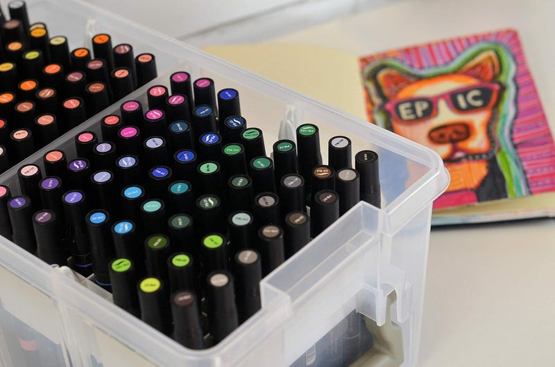 ArtBin Marker Storage Tray with 64 Compartments, White - Image 4