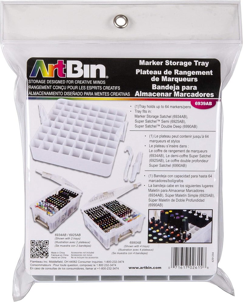 ArtBin Marker Storage Tray with 64 Compartments, White - Image 5