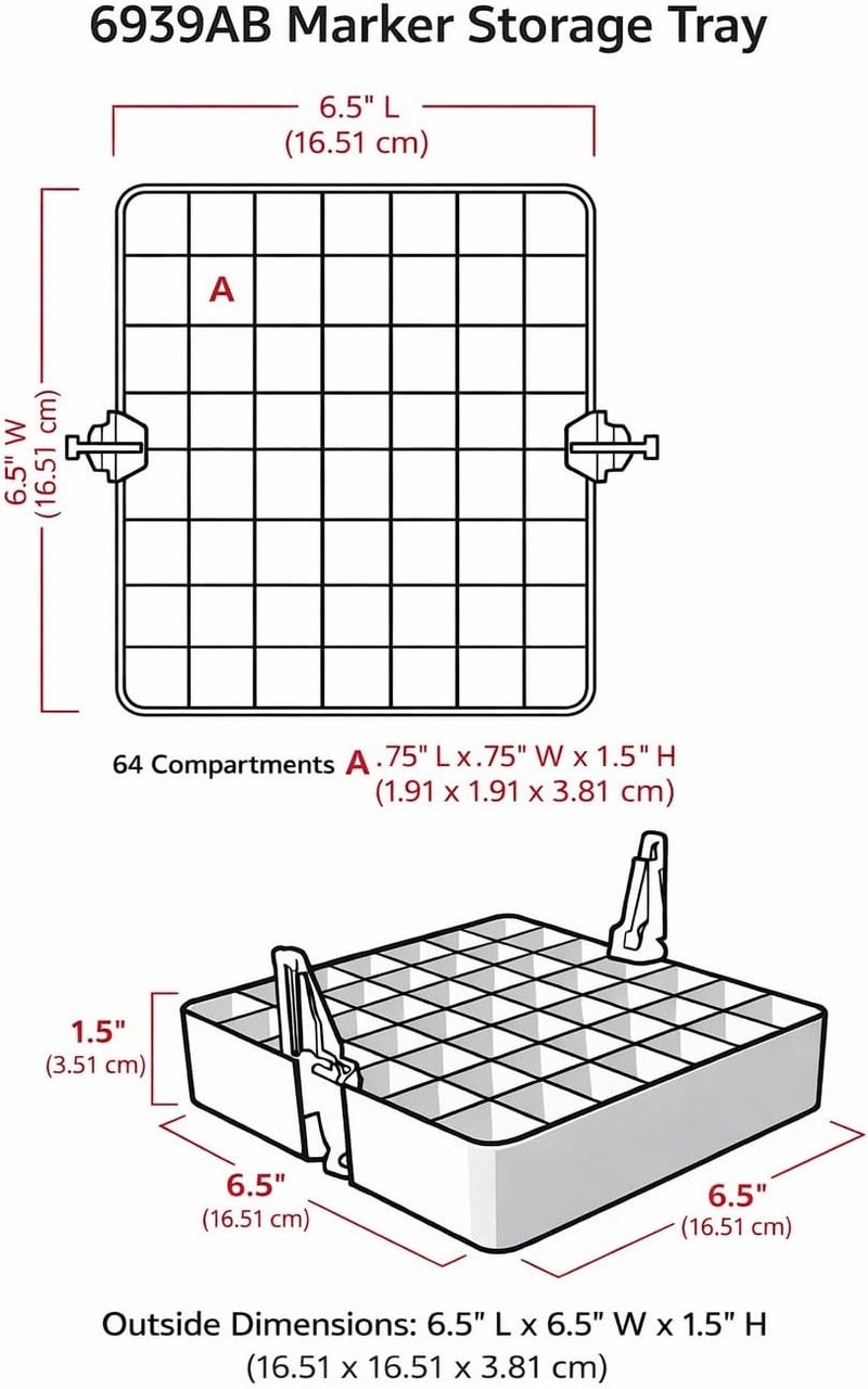 ArtBin Marker Storage Tray with 64 Compartments, White - Image 3