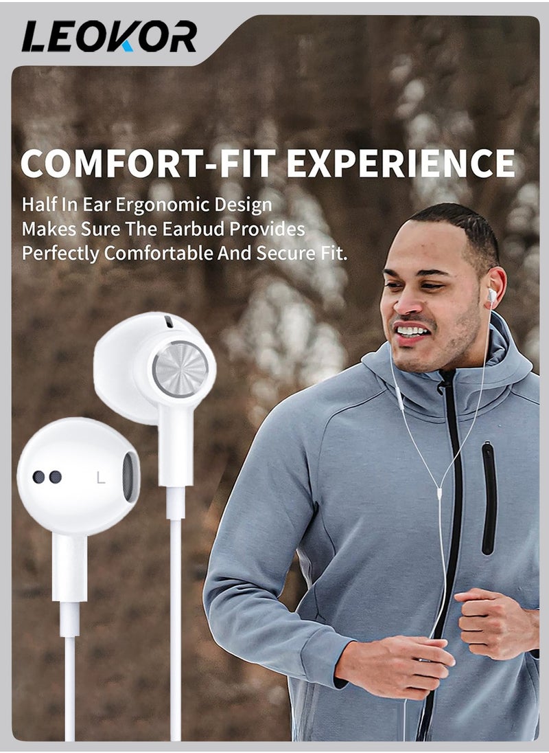 Wired Earphone,Type C Earphone,with Microphone,HiFi Stereo Volume Control,Magnetic In-Ear,with Earphone Storage Bag