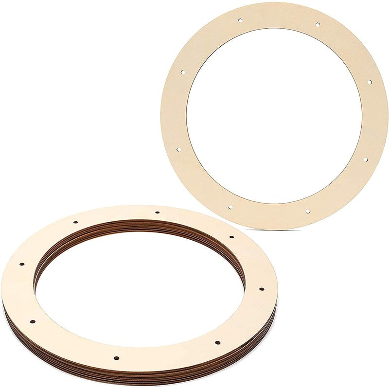 CLITHS Pack of 4 pcs Wooden Floral Craft Rings, Wreath Frames for Crafts, Wooden Floral Wreath Rings for Making Wedding Wreath Decor and Wall Hanging Craft (Inner 6IN x Outer 8.5IN) - Image 2
