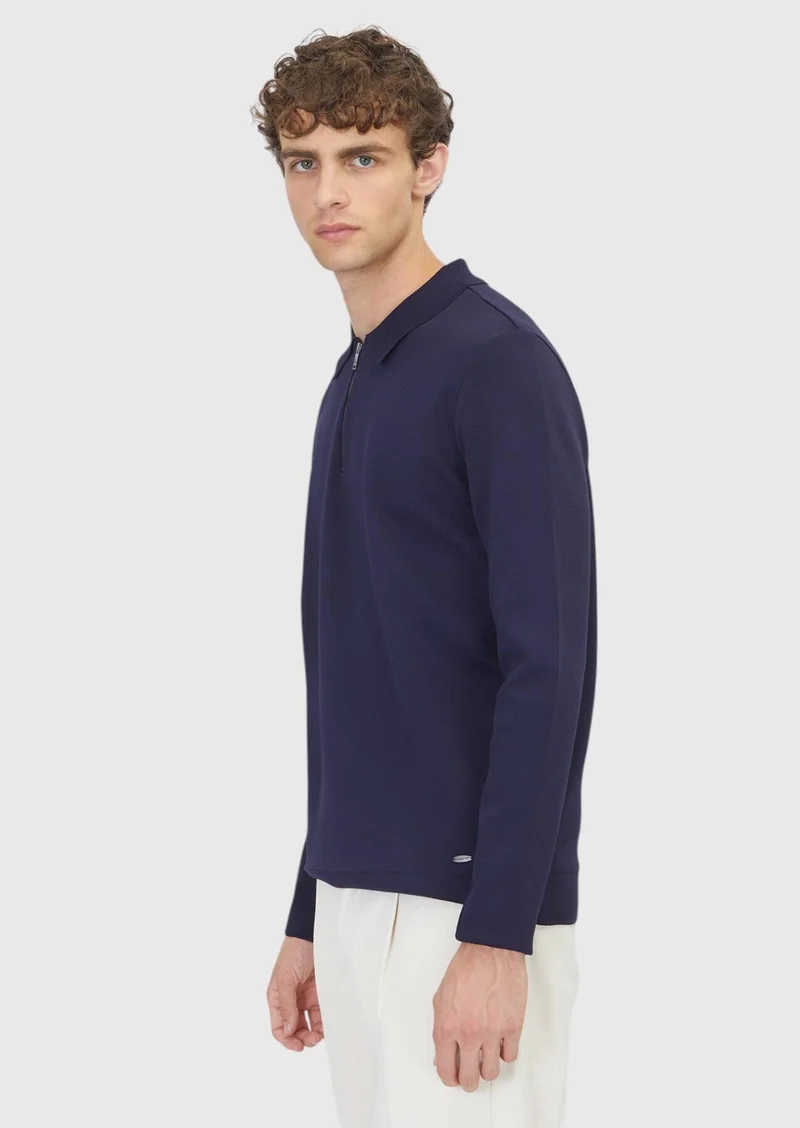 RAMSEY Navy Blue Knitwear Sweatshirt