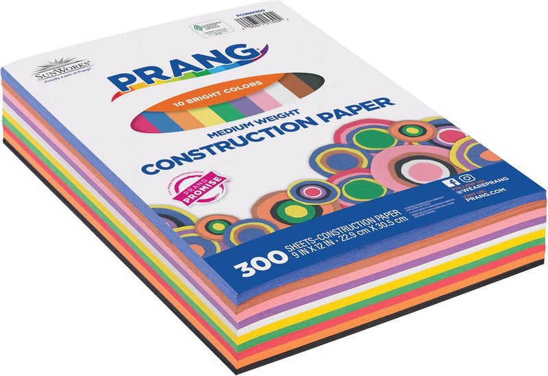Prang (Formerly SunWorks) Construction Paper, 10 Assorted Colors, 9" x 12", 300 Sheets - Image 2