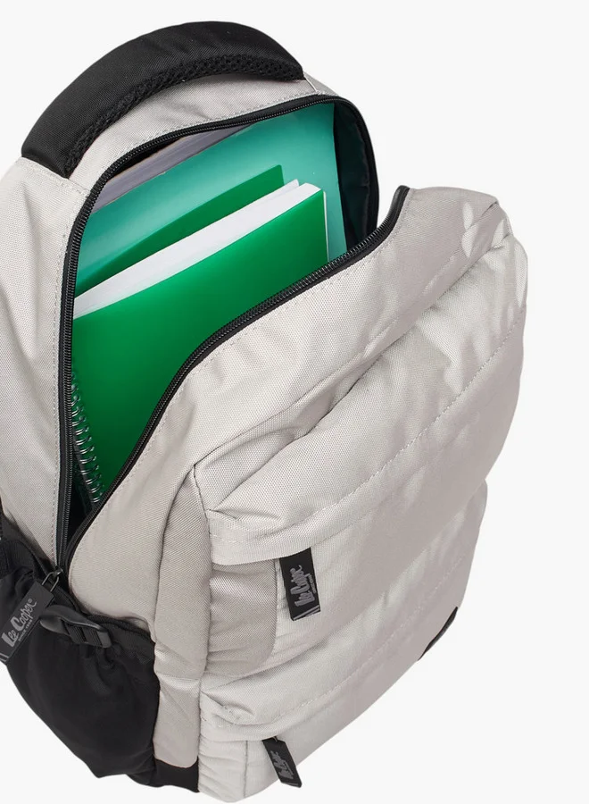 Lee Cooper Solid School Backpack with Adjustable Shoulder Straps and Zip Closure - 17x32x46 cms