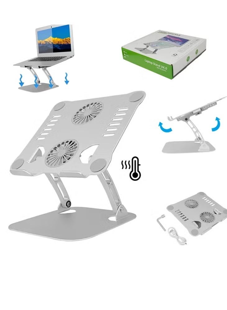 Folding Laptop Stand with Silent Cooling Fan - Image 1