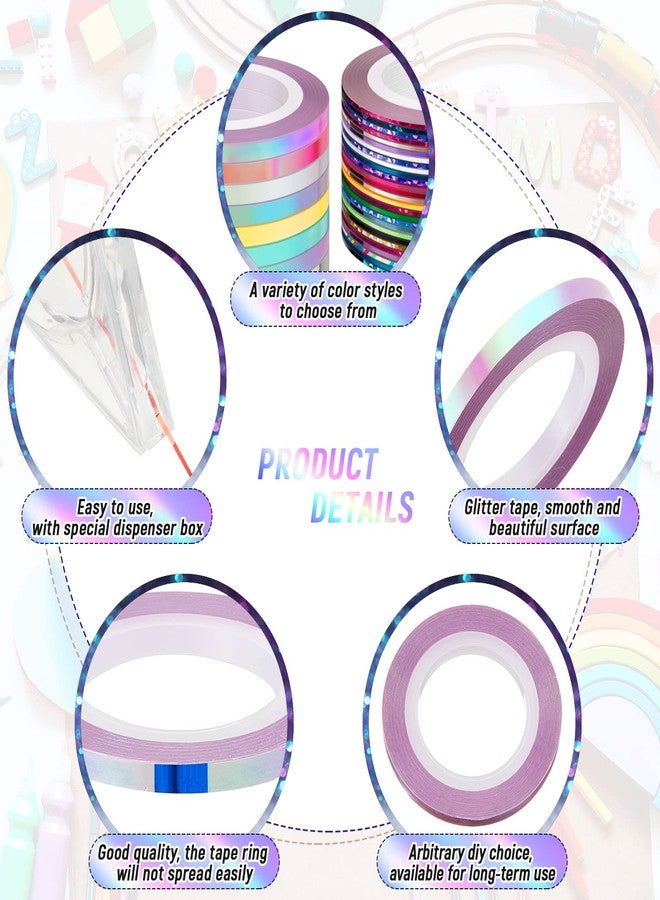 Patelai 69 Rolls Striping Tape for Tumblers Vinyl Pinstripe Nail Thin Washi Tape Self Adhesive with Dispenser Case for Epoxy DIY Tumblers Nail Decoration Crafts, 1 mm and 3 mm - Image 4