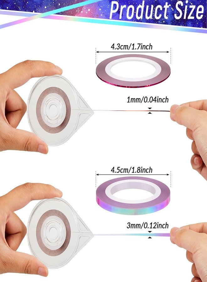 Patelai 69 Rolls Striping Tape for Tumblers Vinyl Pinstripe Nail Thin Washi Tape Self Adhesive with Dispenser Case for Epoxy DIY Tumblers Nail Decoration Crafts, 1 mm and 3 mm - Image 2