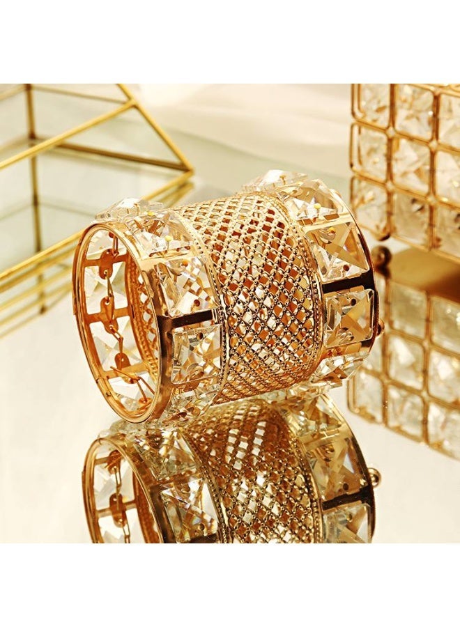 Cheap Factory Price Metal Luxury Gold Metal Vanity Storage Box Organizer Case Crystal Make up Brush Pull Holder - Image 4