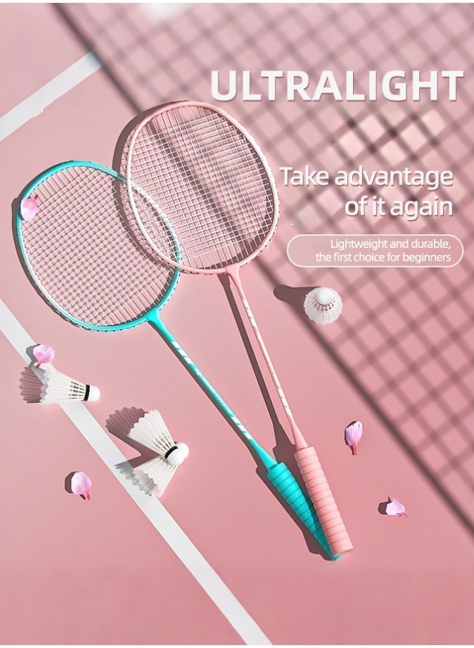 الحلم طقم تنس ريشة من قطعتين، مجموعة رياضات خارجية، تتضمن حقيبة تنس ريشة واحدة، مضربين، 3 كرات ريشة. مثالية للمبتدئين وللألعاب الخارجية. - Image 3