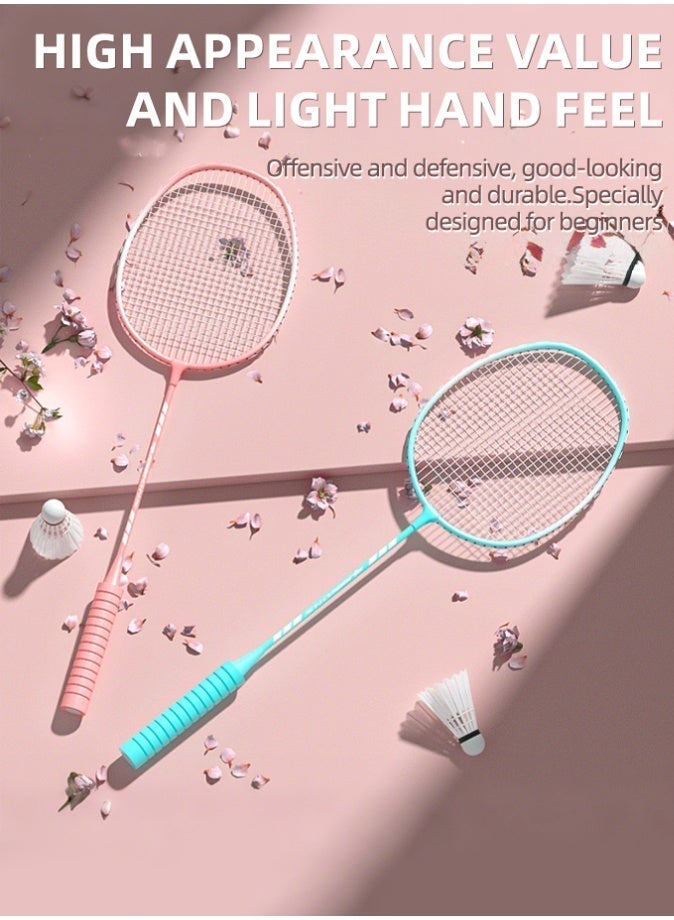 الحلم طقم تنس ريشة من قطعتين، مجموعة رياضات خارجية، تتضمن حقيبة تنس ريشة واحدة، مضربين، 3 كرات ريشة. مثالية للمبتدئين وللألعاب الخارجية. - Image 2